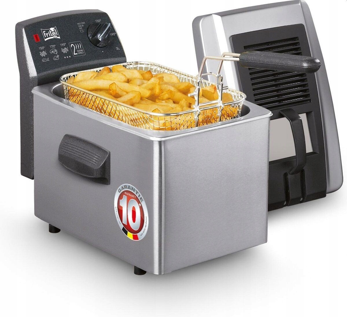Fritel Turbo SF4170 fritéza, olejová fritéza 3L 2400W, stříbrná