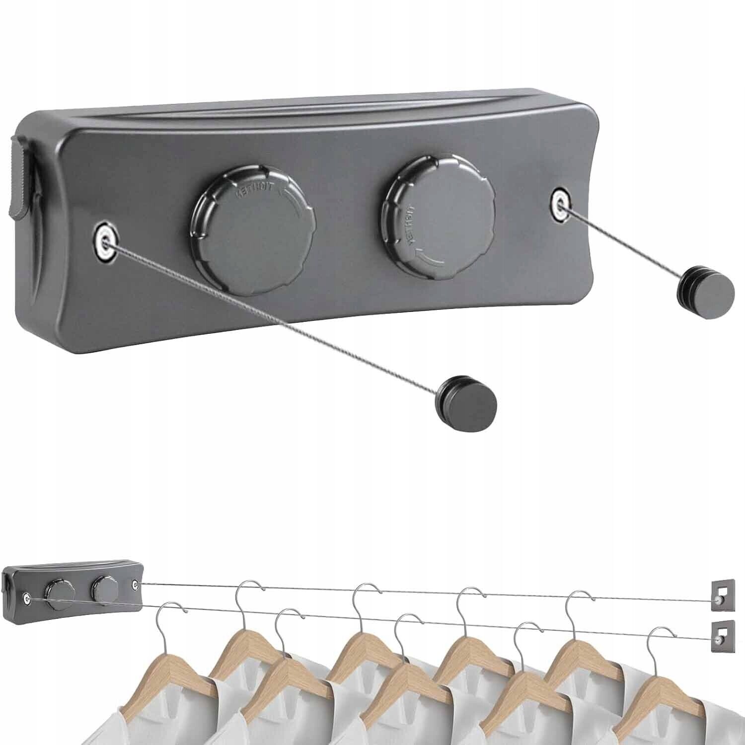 Campingová šňůra na sušení prádla srolovatelná šňůra 5 m