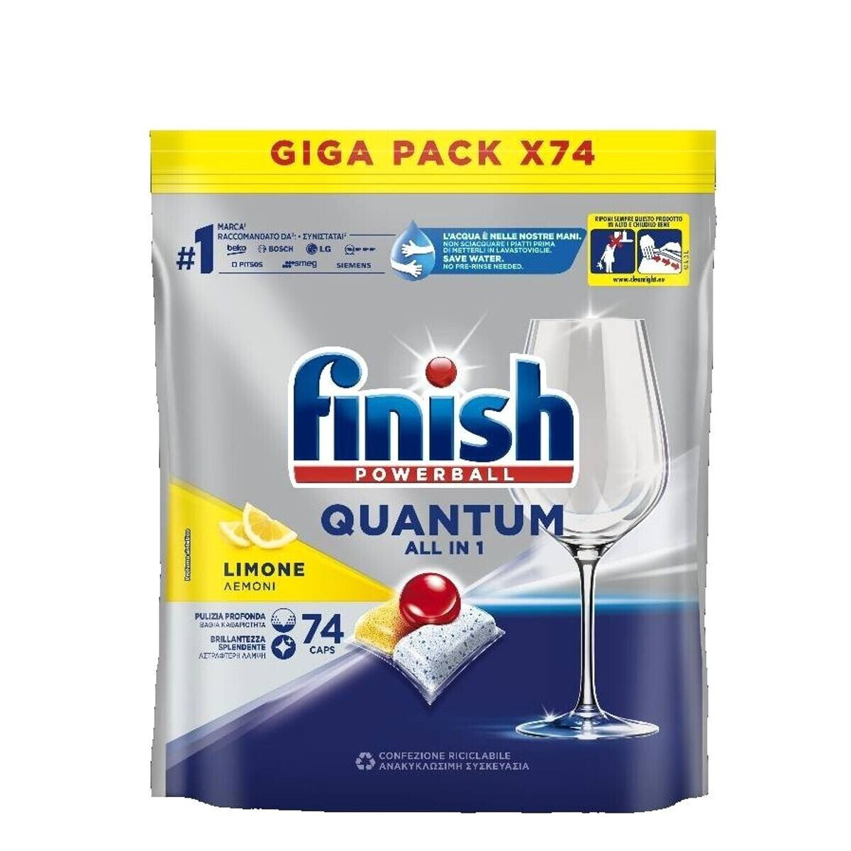 Finish Powerball Quantum kapsle do myčky nádobí Citron 74 ks