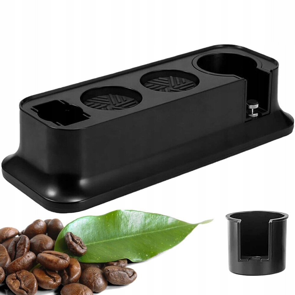 Stojan 4v1 na tamper, distributor a portafiltr 51–58 mm, černý