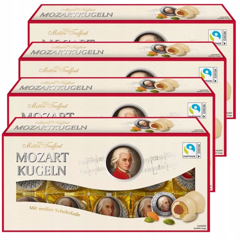 MaitreTruffout Mozartkugeln Luxusní pralinky s marcipánem Sada 4 x 200 g