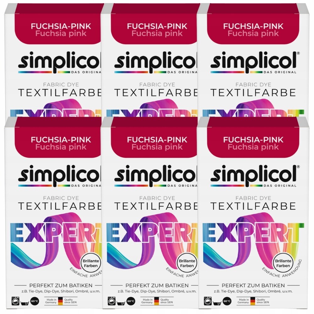 Simplicol Expert Barvivo na tkaniny Fuchsia-Pink 6x150 g
