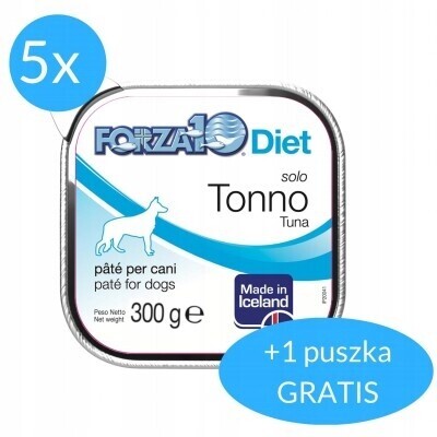 Forza10 Solo Diet pro psa tuňák 5x300 g 300 g Bonus
