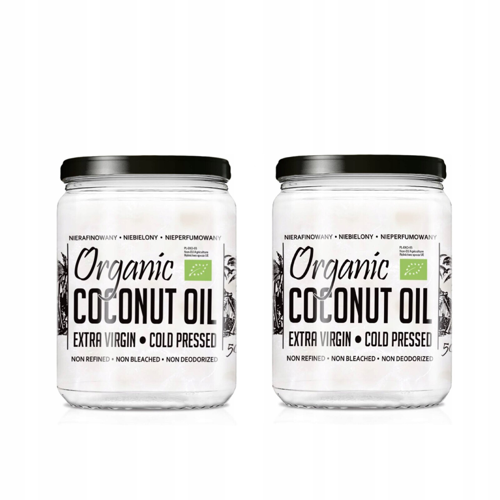 2x Kokosový Olej Virgin Bio 500 ml Nerafinovaný Pro Smažení A Pečení D