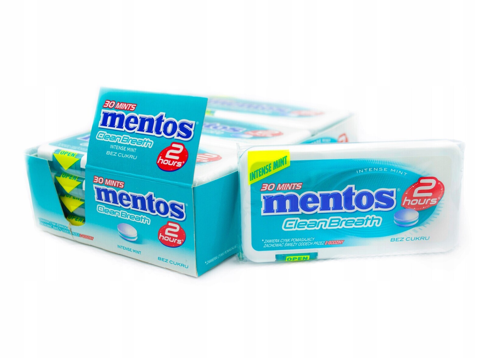 Mentos Clean Breath Pastilky Intense Mint 12x21g Velké rodinné balení
