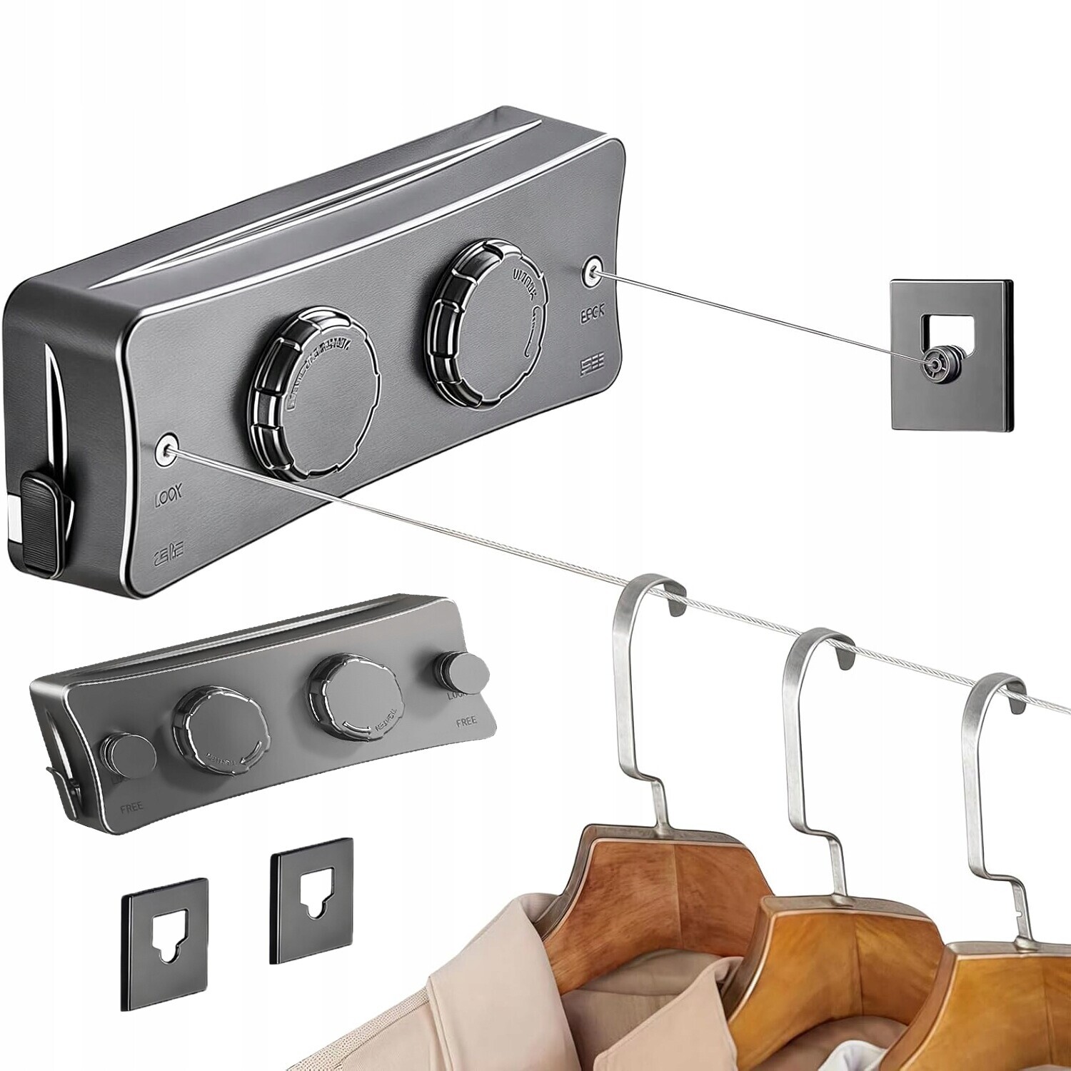 Výsuvná Šňůra Na Prádlo Neviditelná Sušák Na Prádlo 2×5.1 m