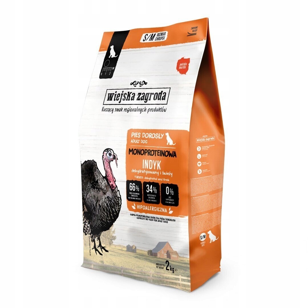 Wiejska Zagroda Monoproteinová Krůta (dospělý) – Krmivo pro psy – 2 kg
