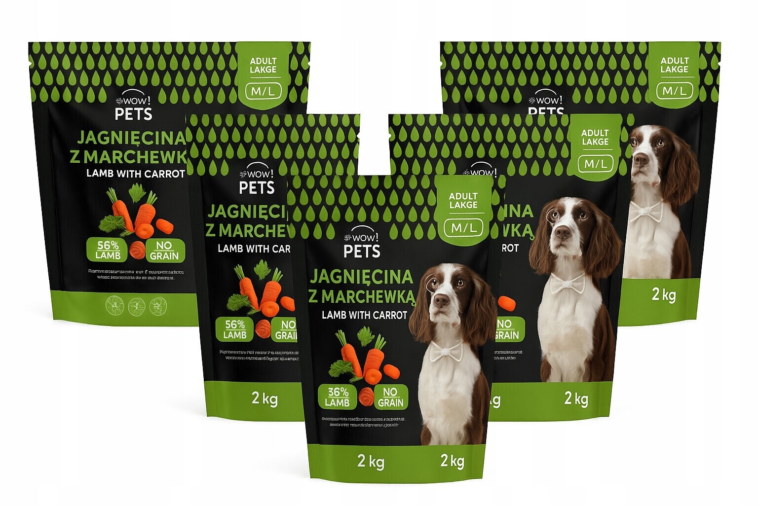WOW!Pets Bez obilovin Monoproteinové jehněčí maso 10 kg Krmivo Dospělý pes plemeno M/L