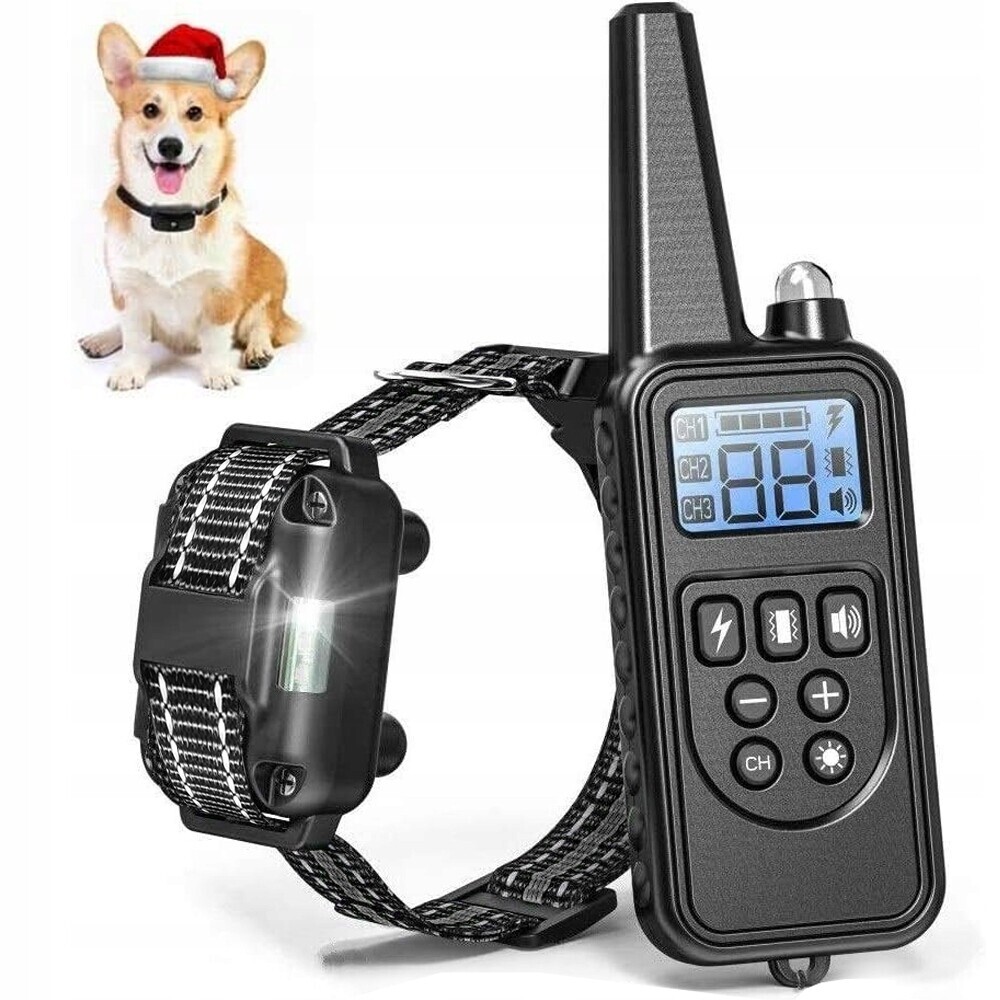 Elektrický Výcvikový Obojek Pro Psa Treser Obojek 800 M Dálkové Ovládání