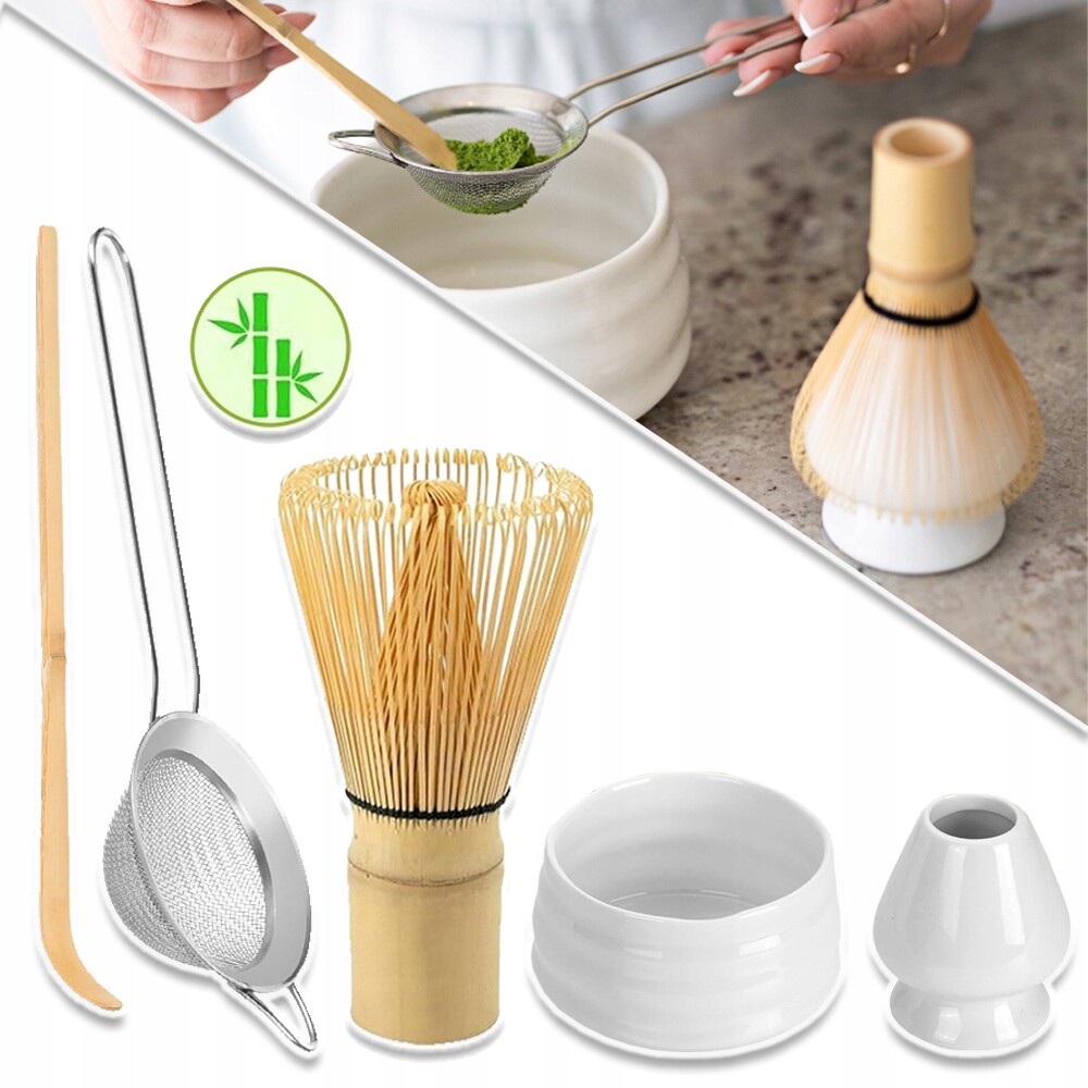 Bambusový Čajový Set Matcha S Metlou A Lžící Na Matchu
