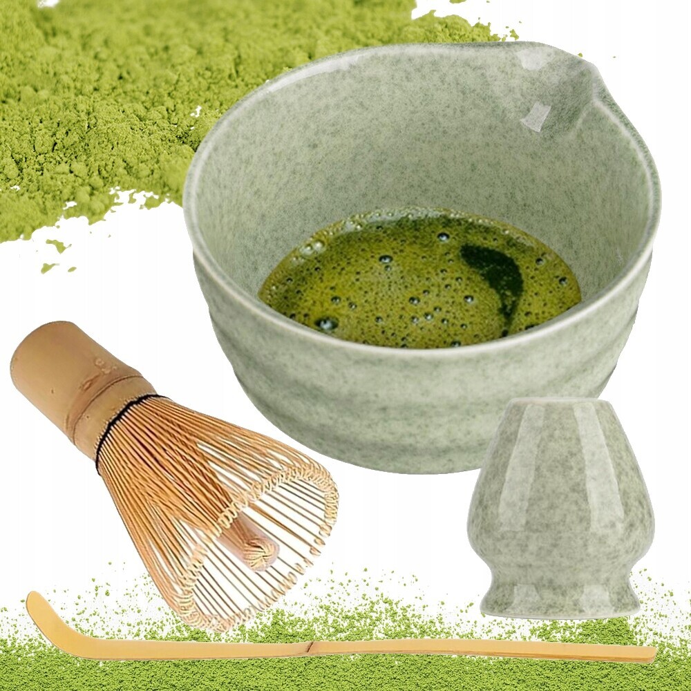 Set Podstavec Pod Matchu Keramický Štětec Chashaku Lžička 4 v 1