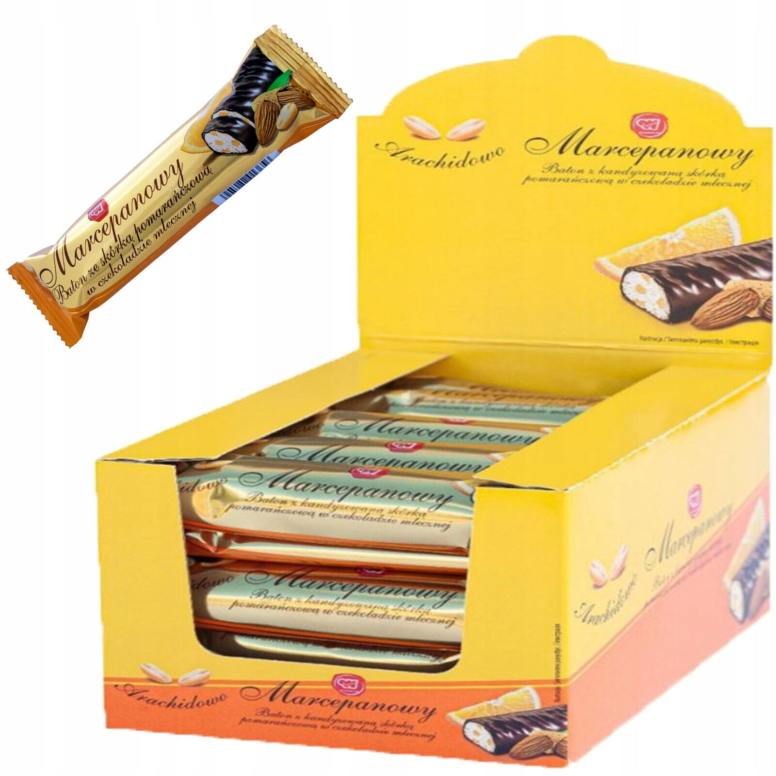 Marcipánová tyčinka v čokoládě s pomerančovou kůrou 25x50g Wolność