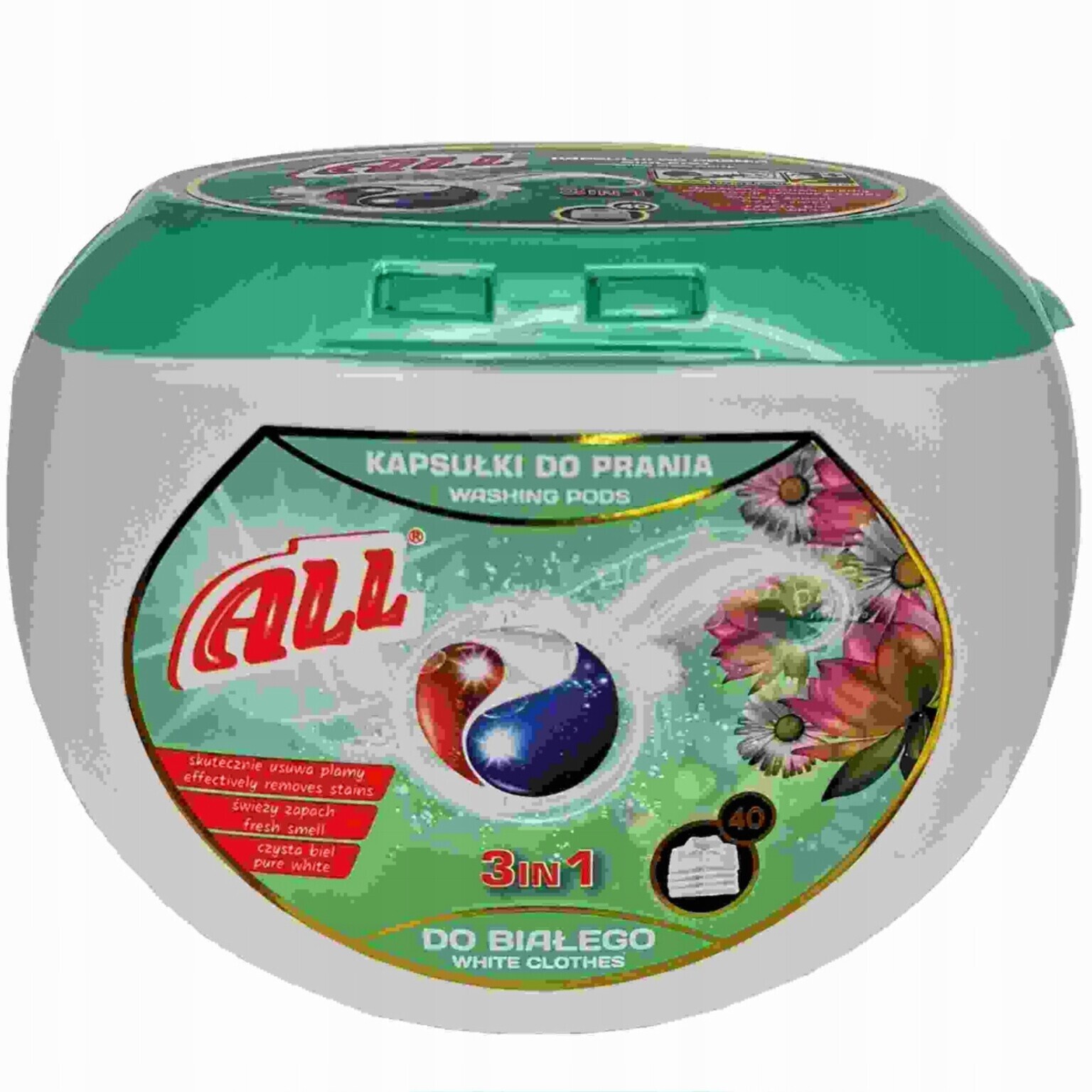Kapsle na praní bílých tkanin All 3 in 1 40 ks
