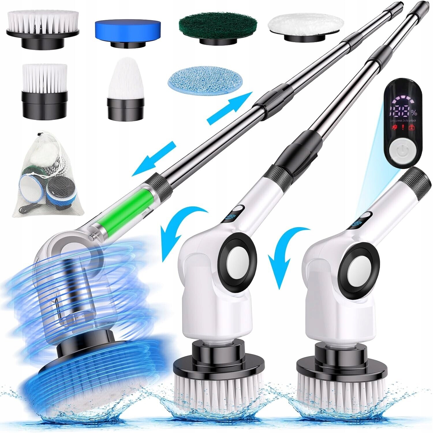 7 V 1 Elektrická Rotační Kartáčová Sada Pro Čištění Koupelen V Kuchyni