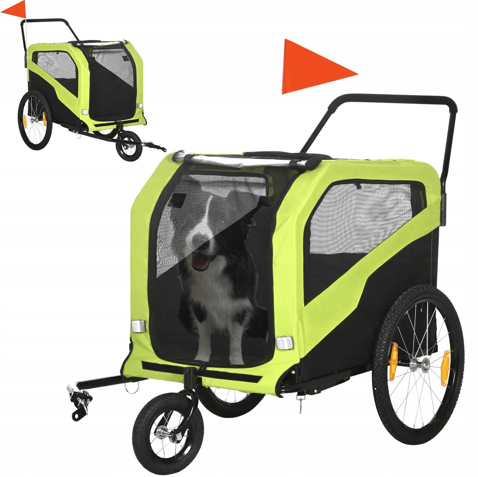 Vozík Na Kolo Pro Psy 2V1 Pro Zvířata Přepravka Do 30 Kg