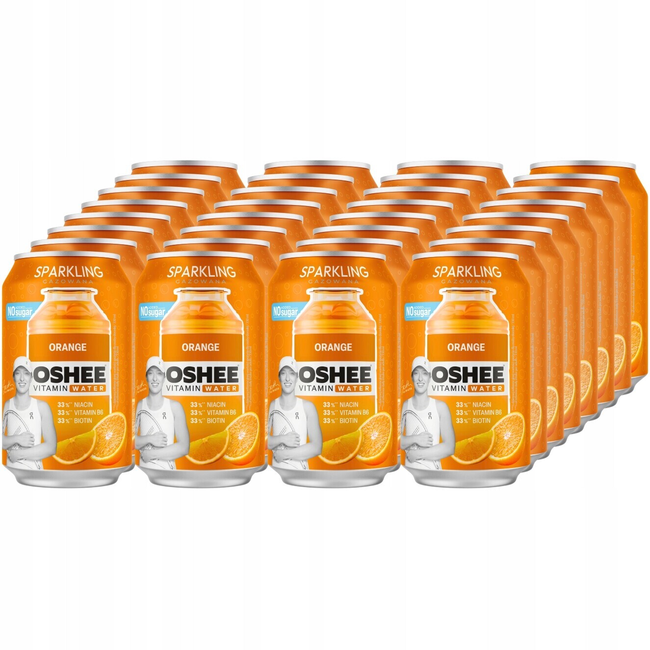 Oshee Vitamin Water sycený nápoj s pomerančovou příchutí 330 ml x 24 kusů