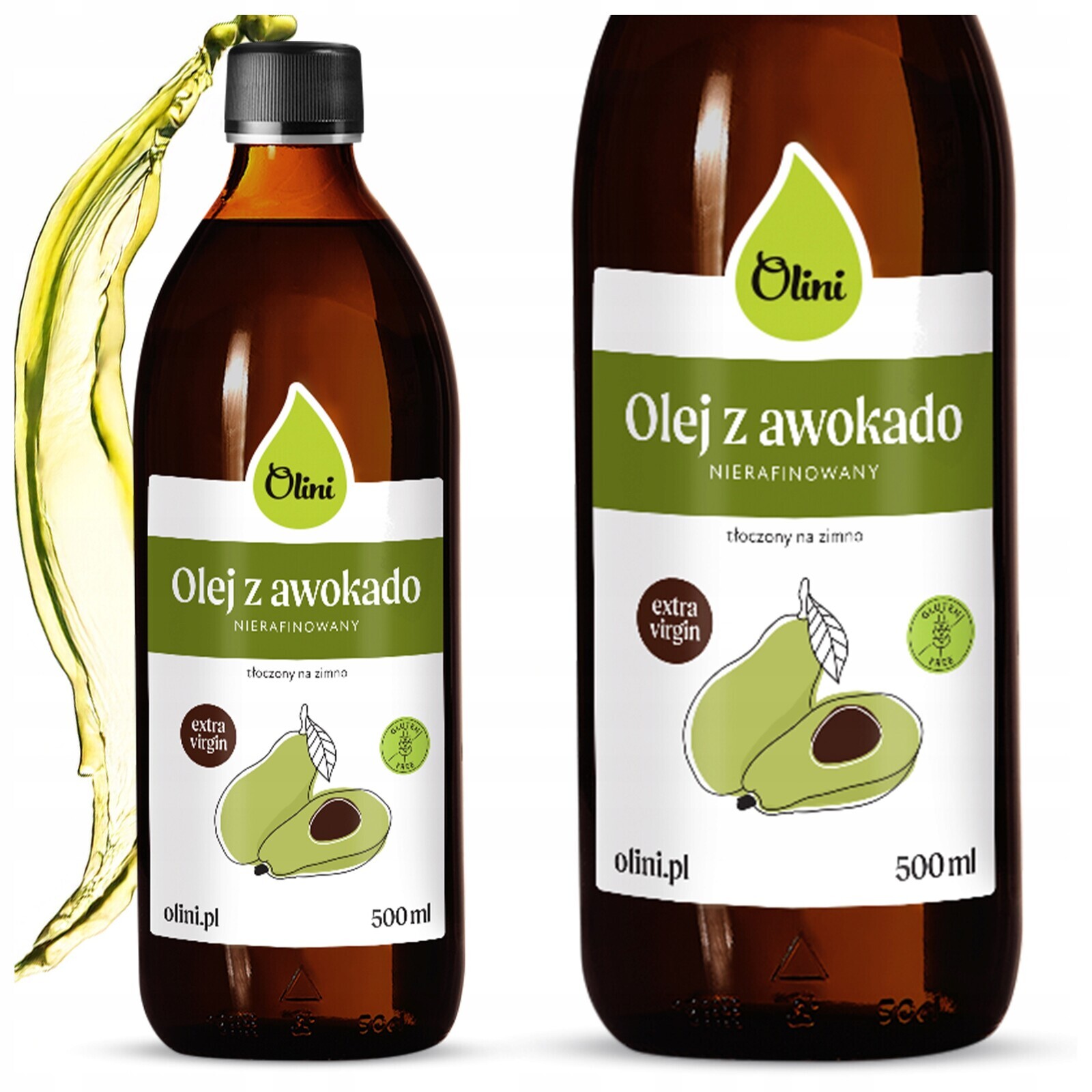 Avokádový olej lisovaný za studena, nerafinovaný, 500 ml Olini