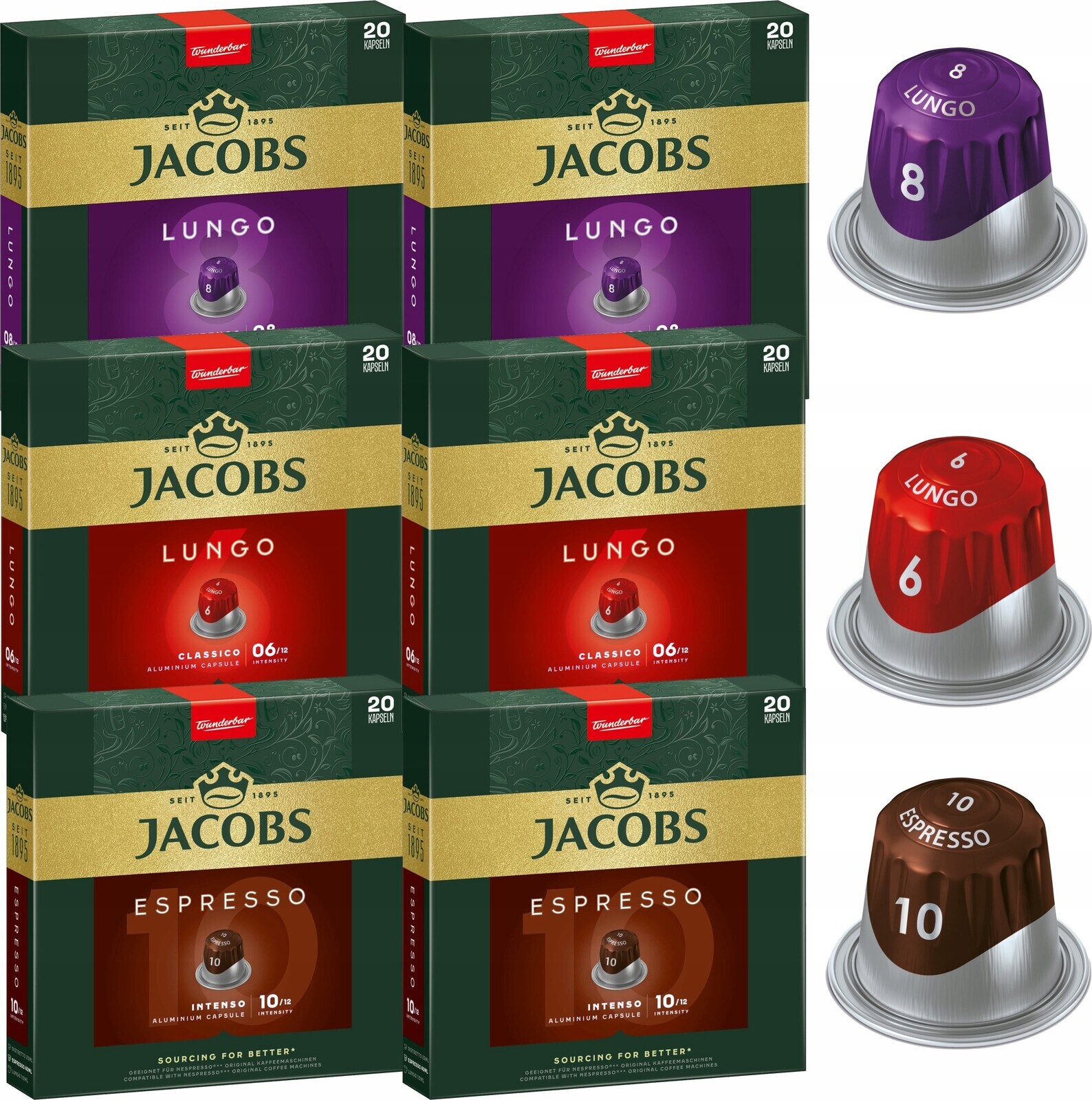 Kawa Nespresso Jacobs Lungo Espresso Set 120ks
