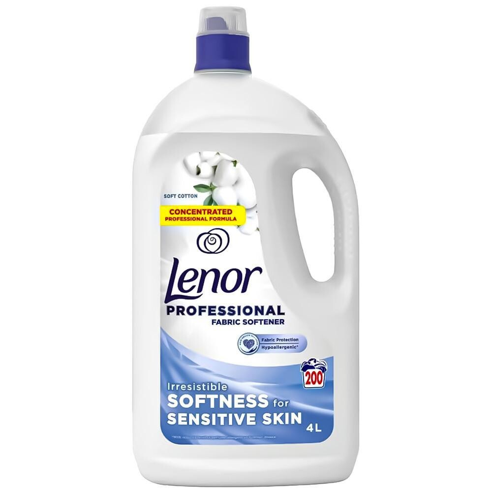 Lenor Soft Cotton 200 praní 4 l, jemný hypoalergenní tekutá aviváž