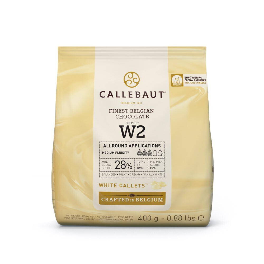 Callebaut Belgická Čokoláda Bílá W2 v pastilkách 400 g 28% kakao