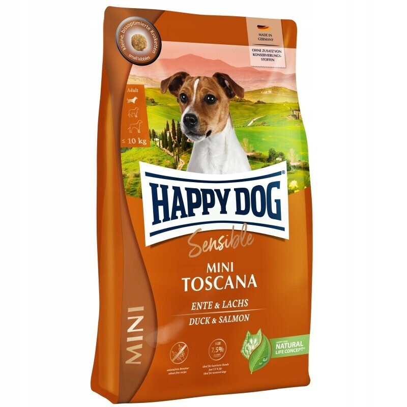 Happy Dog Mini Toskánsko Kachna a losos 4kg