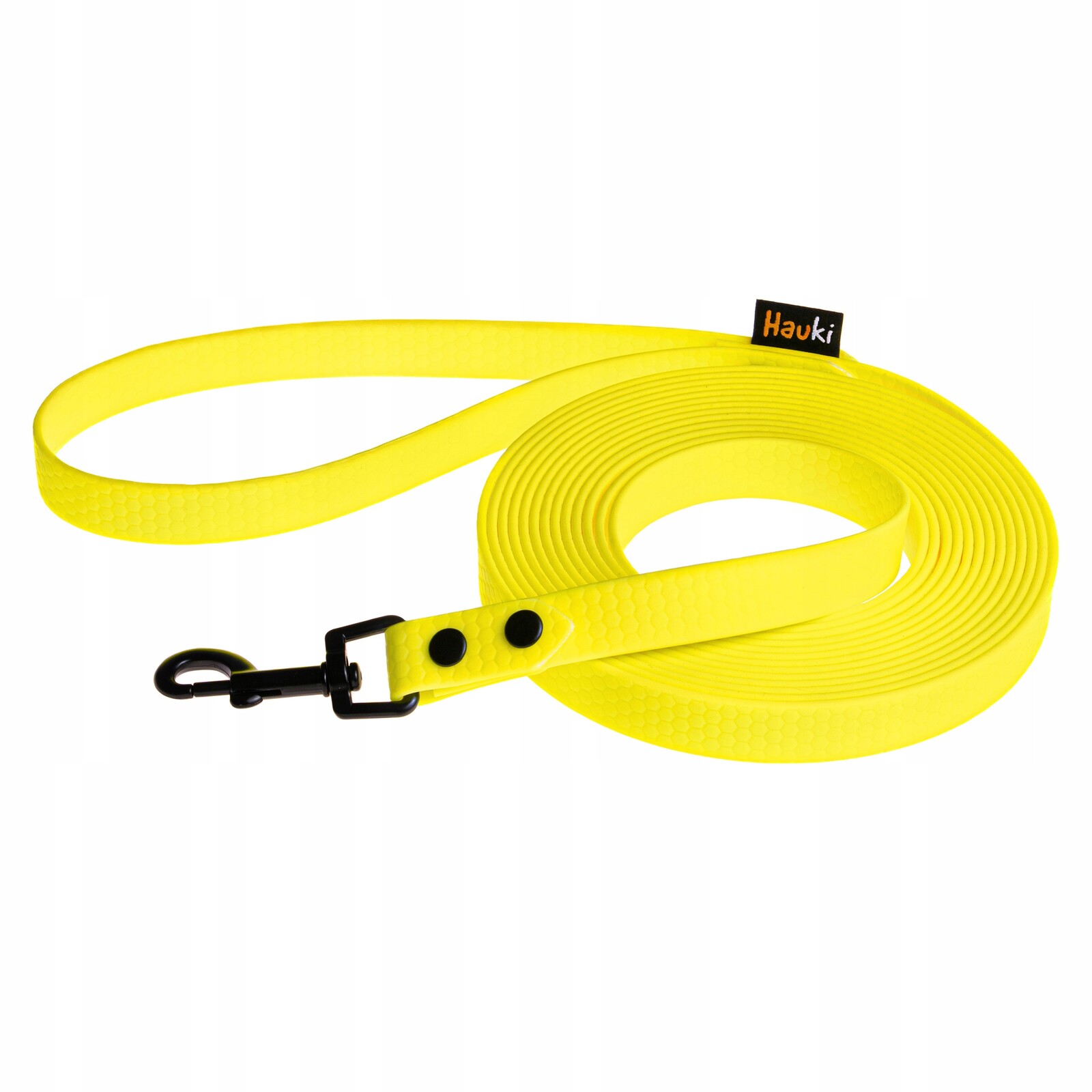 Tréninková Šňůra Hexa 10 M/20 MM. Žlutá. Černé Prvky. Vodítko Pro Psa