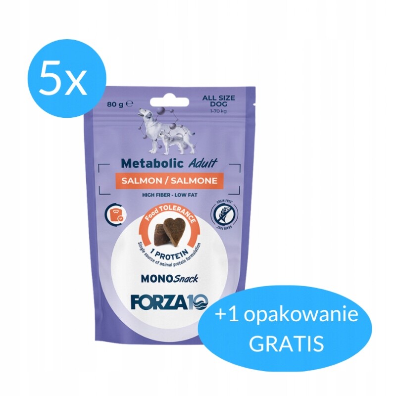 Forza10 MonoSnack losos s kontrolou hmotnosti pro psy 6 x 80 g