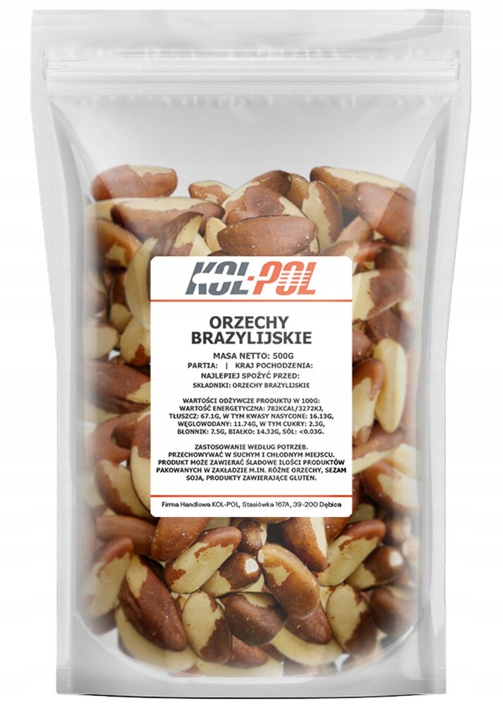 Brazilské ořechy celé 500 g Přírodní čerstvé Kol-Pol