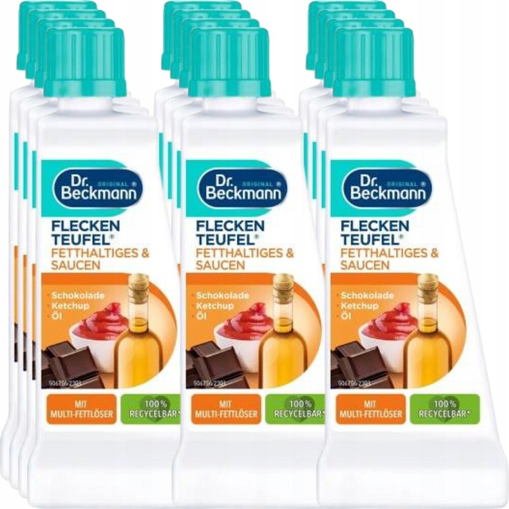 Dr. Beckmann Odstraňovač skvrn a tuků, Olej, Omáčka, Kečup, Čokoláda 12x50 ml