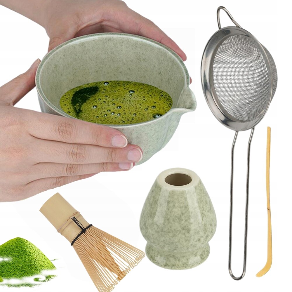 Set Štětec Na Čaj Podstavec 5DÍLNÝ Vysoká Kvalita Ideální Dárek