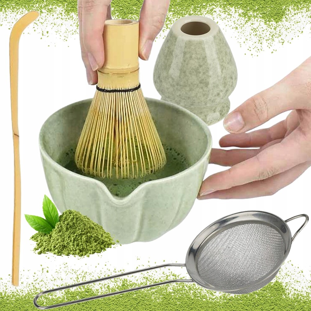 Set Štětec Na Čaj Podložka Pod Chasen Pro Matchy Keramická 5 v 1