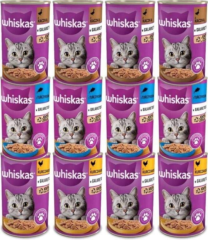 Whiskas Cat Adult Krmivo mokré MIX Chutí v želé pro kočky 12x400g