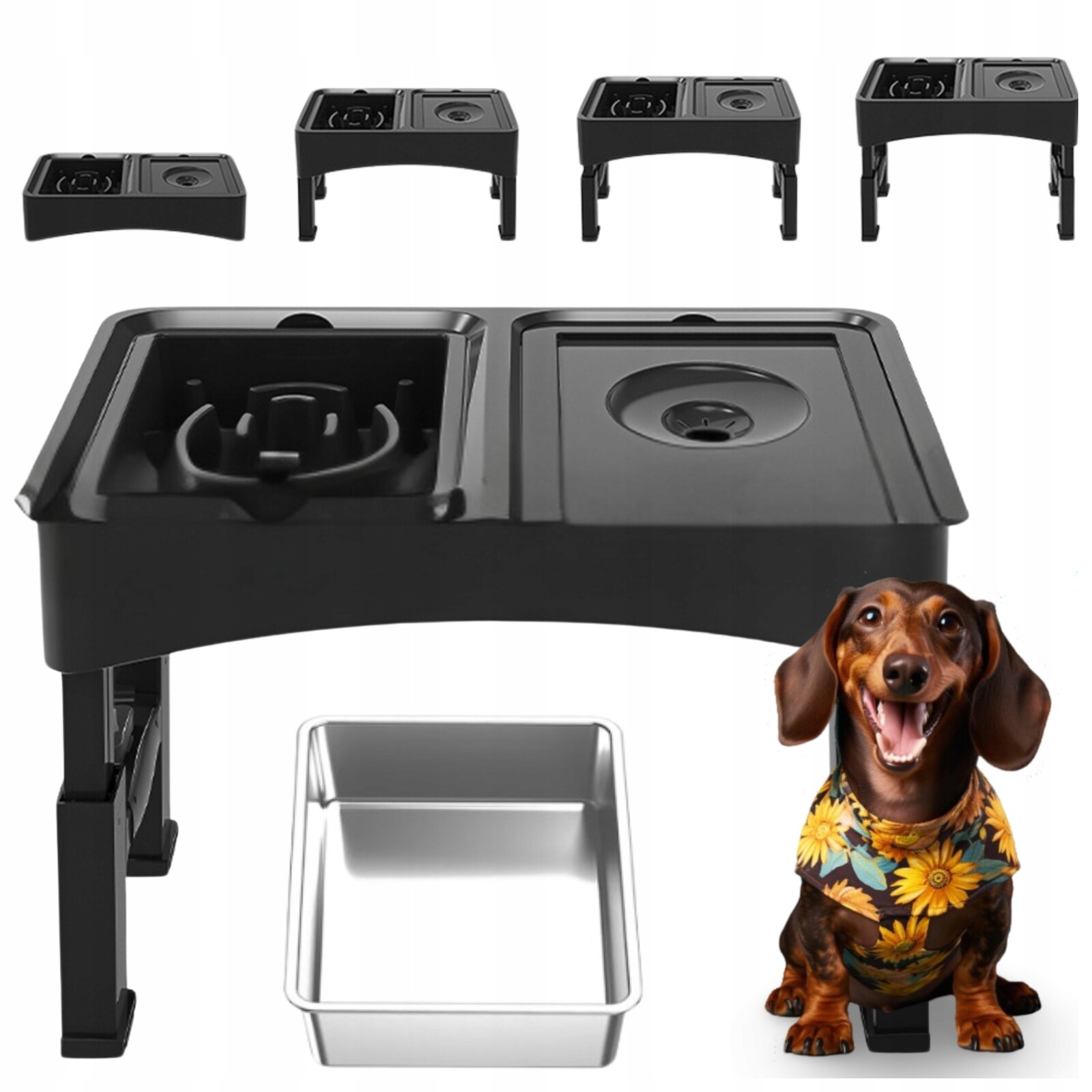 Zpomalovací miska pro psa 3v1 Nastavitelná stojící, neabrazivní