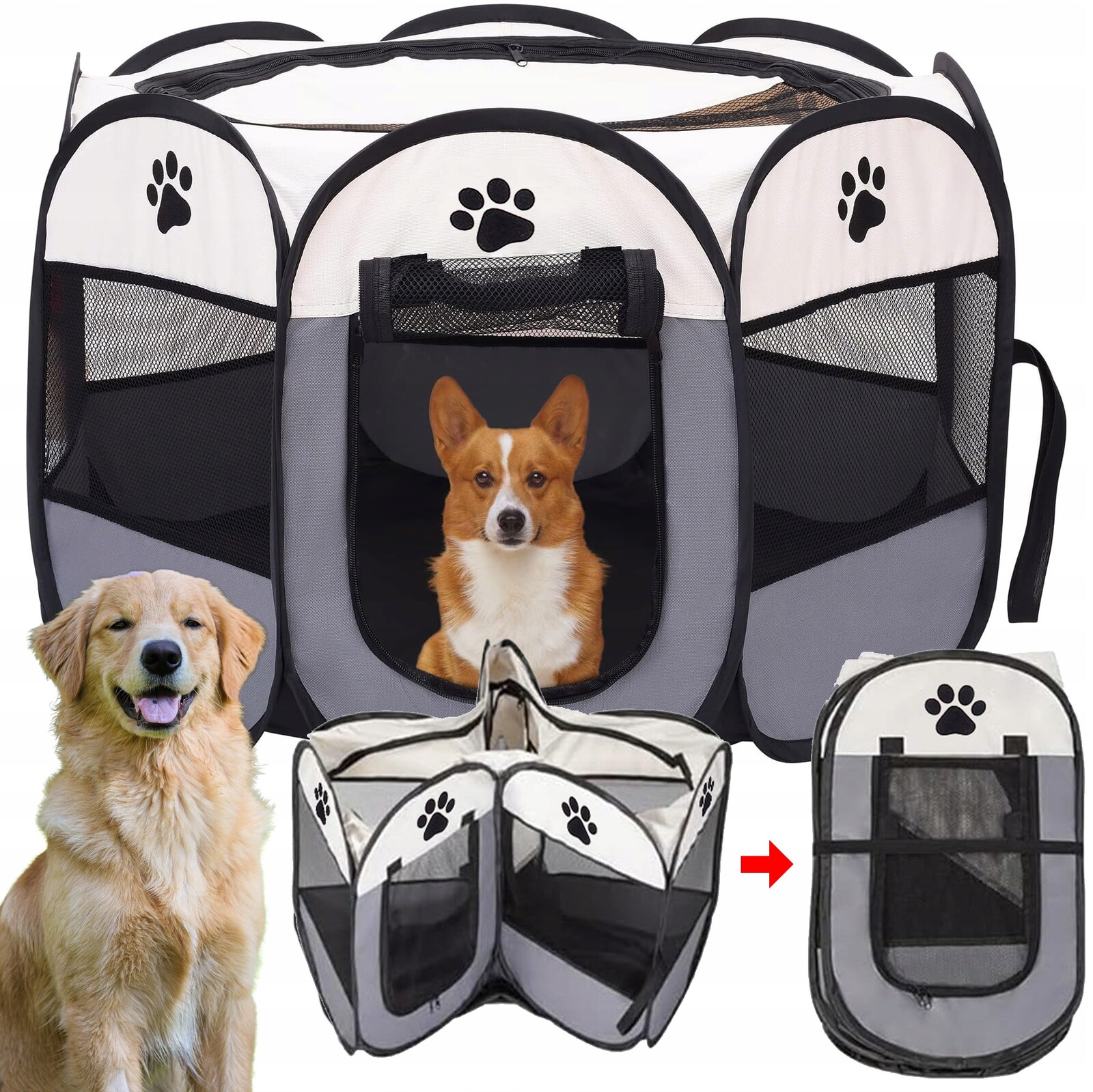 Skládací Kotec Ohrádka Pro Psa Kočku Králíka Štěňat Pelíšek Do Domácnosti XL