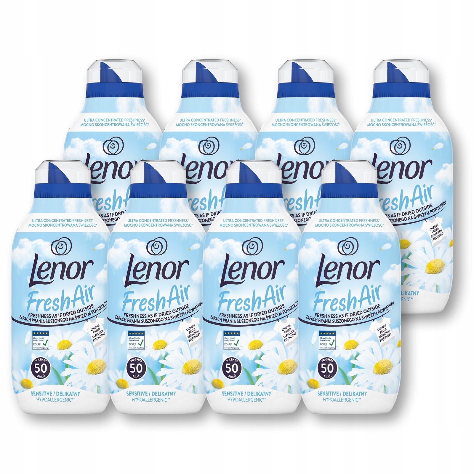 8x Lenor Sensitive 700ml 50 praní
