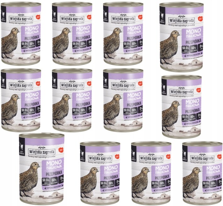 Wiejska Zagroda Mono kočka Křepelka 12x400g Set