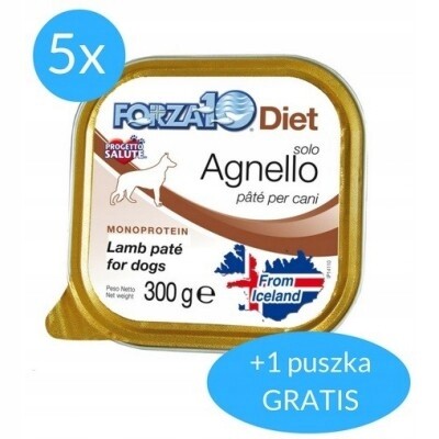 Forza10 Solo Diet pro psa jehněčí 5x300 g 300 g Bonus