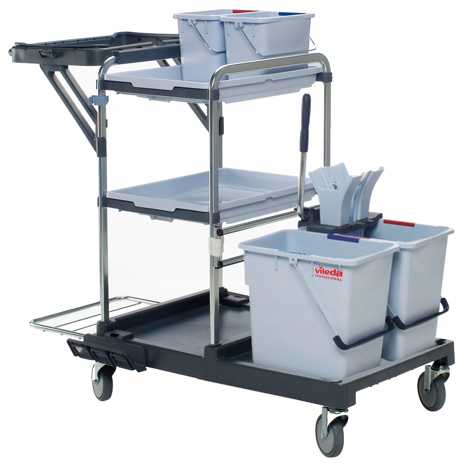 Vozík Vileda Professional Origo 100 Fx pro servisní úklid, kbelík, podnos