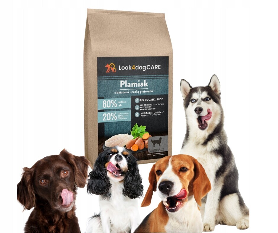 Krmivo pro psy Look4dog Care losos pstruh bez obilovin drůbeže dospělý pes 12 kg