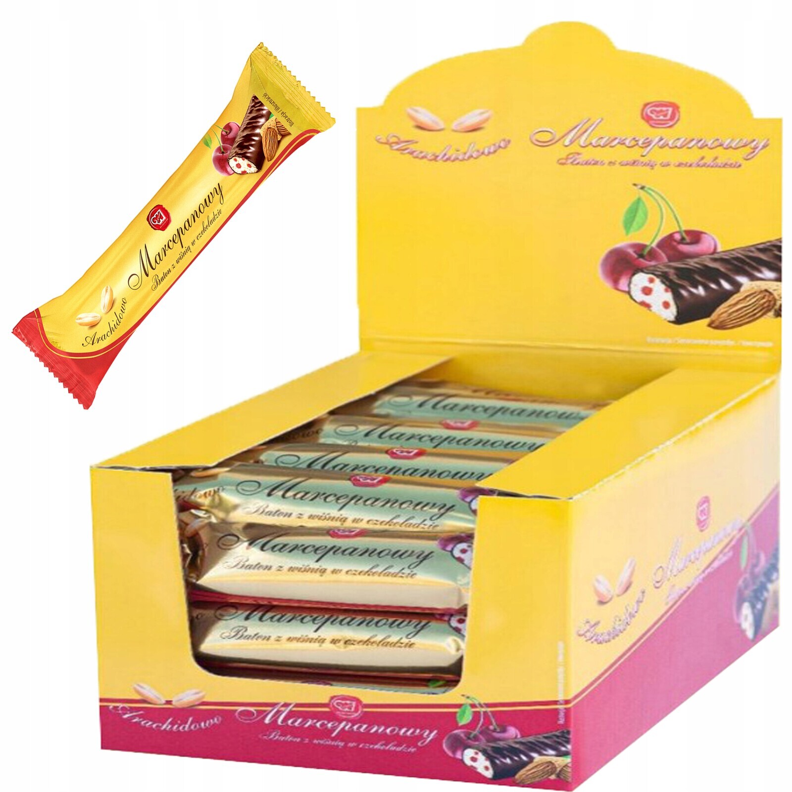 Marcipánová tyčinka v čokoládě s třešňovou náplní 25x50g Wolność