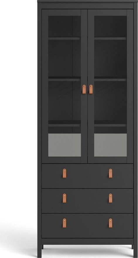 Černá vitrína 78x199 cm Madrid – Tvilum