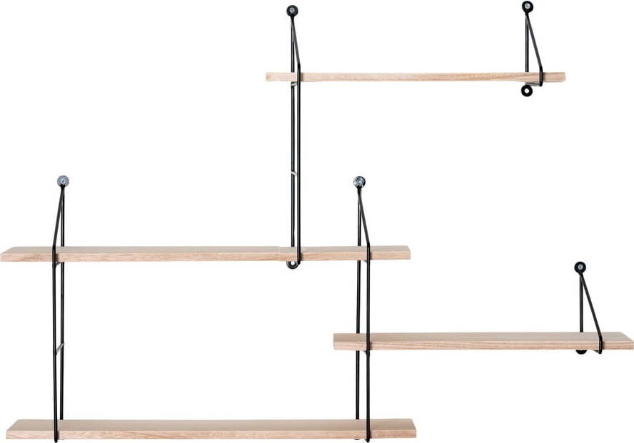 Černá patrová police z masivu pavlovnie Harlem Hyde - House Nordic