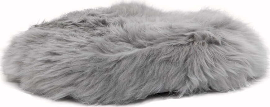 Šedý podsedák z ovčí kožešiny Native Natural Round, ⌀ 40 cm