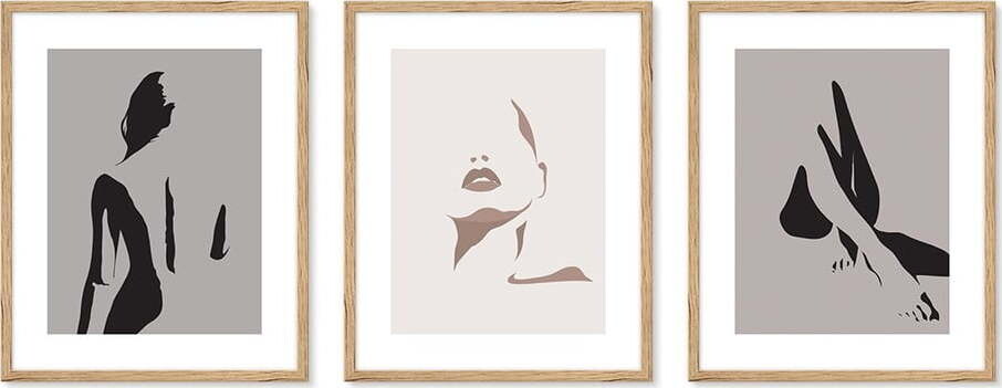 Obrazy v sadě 3 ks 42x52 cm – knor