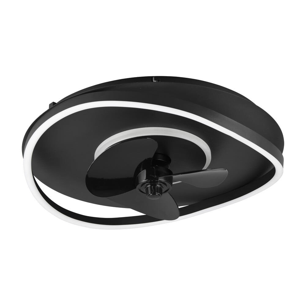 Matně černé LED stropní svítidlo Sortland – Trio