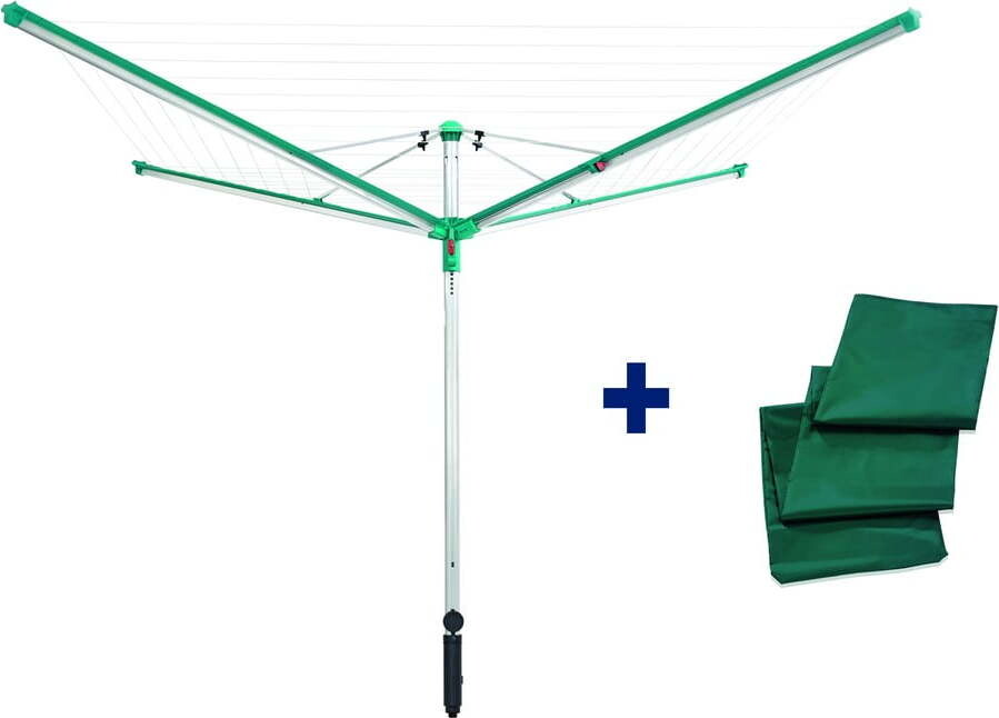 Venkovní sušák na prádlo ve stříbrné barvě 60 m Linomatic 600 Deluxe Cover – LEIFHEIT