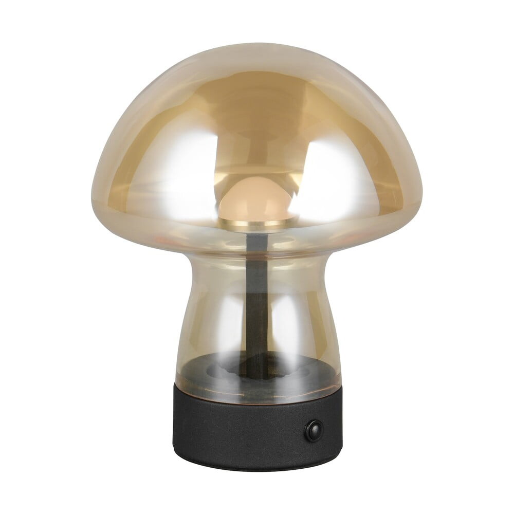 Jantarová LED stolní lampa se skleněným stínidlem (výška 18 cm) Dooley – Trio