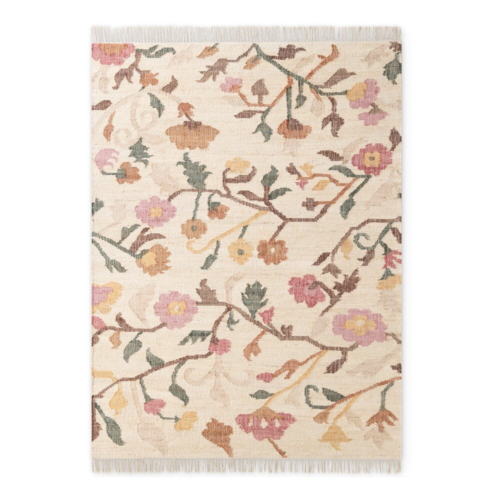 Krémový ručně tkaný jutový koberec 160x230 cm Roya Violette – Elle Decoration