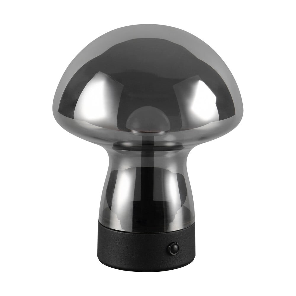 Šedá LED stolní lampa se skleněným stínidlem (výška 18 cm) Dooley – Trio