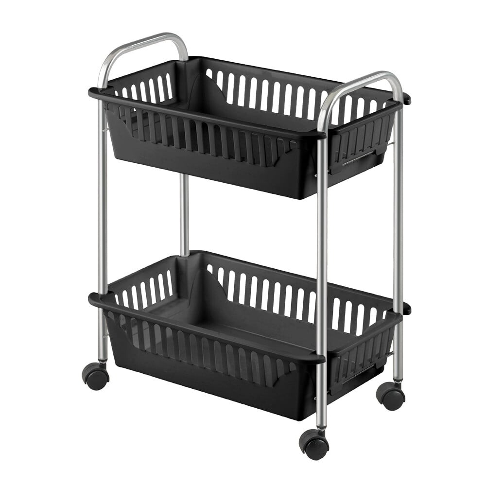 Černý pojízdný regál 41x52x26 cm Oslo – Metaltex